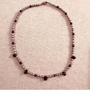 Lord & Taylor | Necklace | Freshwater Pearl with Garnet Stations Necklace